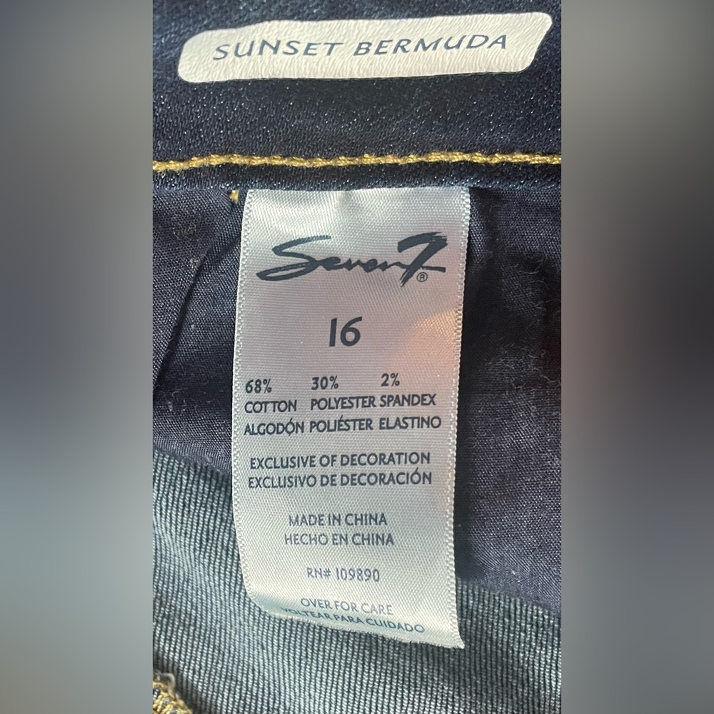 Seven7 Dark Blue Denim Shorts - Picture 9 of 10